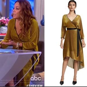 Diane von furstenburg Metallic Eloise velvet midi wrap dress with dress insert